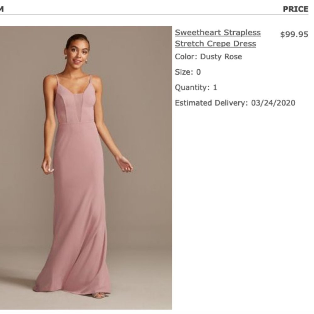 Sweetheart Strapless Stretch Crepe Dress - Dusty Rose
